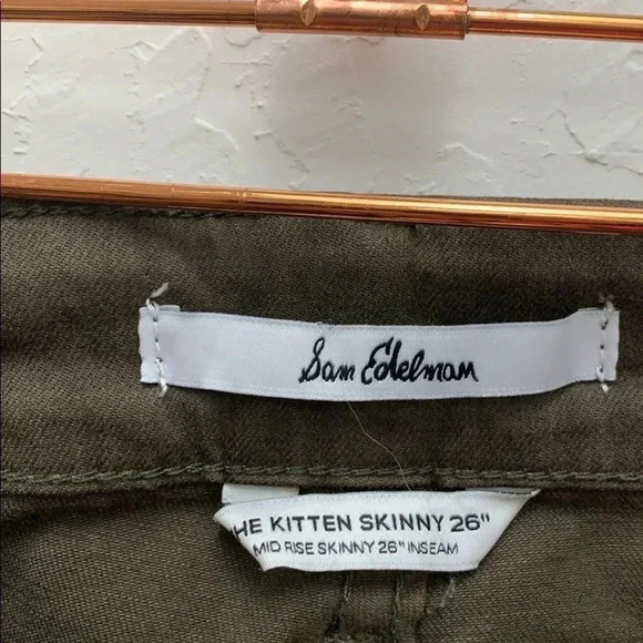 Sam Edelman NWT The Kitten Skinny Jeans Deep Olive Size  32 - Picture 4 of 6